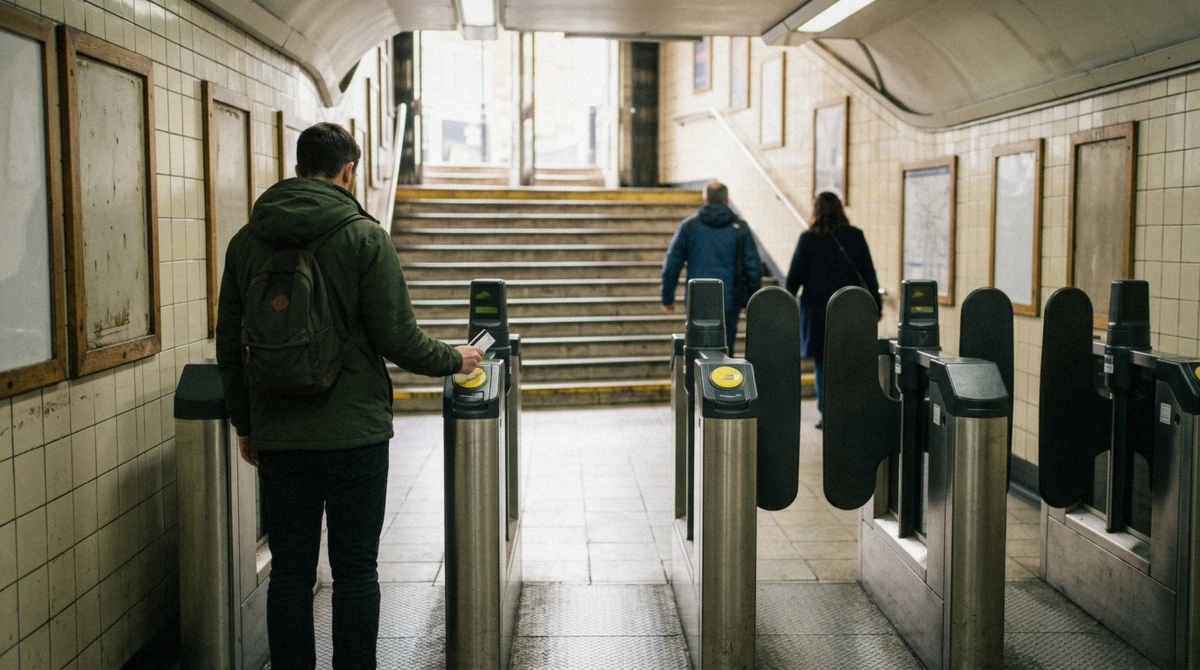 Tube station ticket gates for tapping in, central to the oyster or contactless london decision