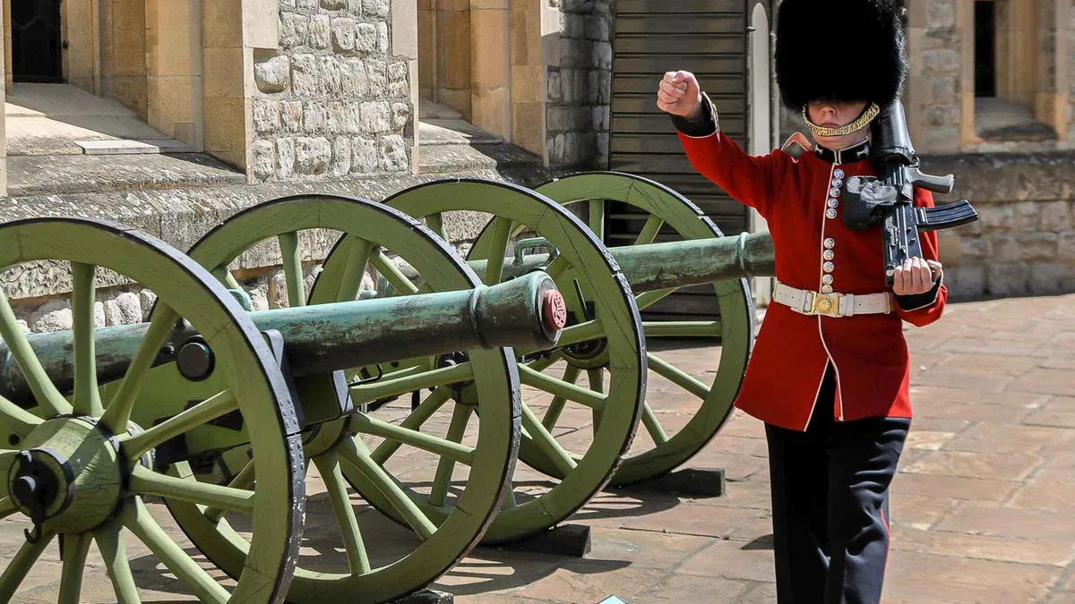 Tower of London stone walls and Crown Jewels exhibition entrance, day 1 afternoon of a London 2 day itinerary